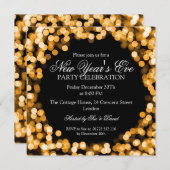 Eleganter Silvester Funkelnd Lichter Einladung (Vorne/Hinten)