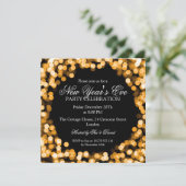 Eleganter Silvester Funkelnd Lichter Einladung (Stehend Vorderseite)