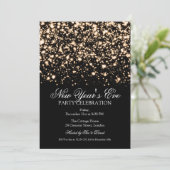 Eleganter Silvester Gold Midnight Glam Einladung (Stehend Vorderseite)