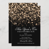 Eleganter Silvester Gold Midnight Glam Einladung (Vorne/Hinten)