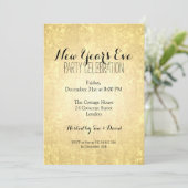 Eleganter Silvester-Goldfolien-SternConfetti Einladung (Stehend Vorderseite)