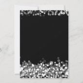 Eleganter Silvester Silver Glimmerlicht Einladung (Rückseite)