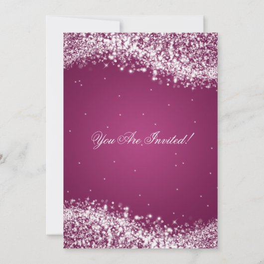 Eleganter Silvester Sparkling Wave Pink Einladung (Rückseite)