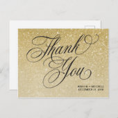 Eleganter Silvester Wedding Vielen Dank Postcard Postkarte (Vorne/Hinten)