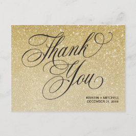 Eleganter Silvester Wedding Vielen Dank Postcard Postkarte