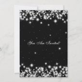 Eleganter Silvester Winter Sparkle Schwarz Einladung (Rückseite)