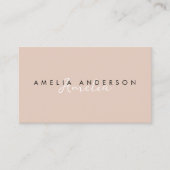 Eleganter Simple Boho Beige Script QR-Code Visitenkarte (Vorderseite)