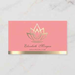 Eleganter Simple Gold Lotus Yoga Instructor Visitenkarte