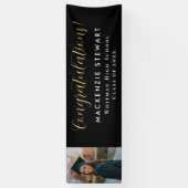 Eleganter Simple Gold Script Foto Abschluss Banner (Vertikal)