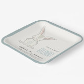 Eleganter Simple Niedlich Blue Bunny Boys Kinderge Pappteller (Gewinkelt)