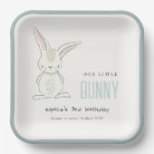 Eleganter Simple Niedlich Blue Bunny Boys Kinderge Pappteller (Vorderseite)