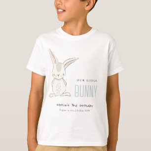 Eleganter Simple Niedlich Blue Bunny Boys Kinderge T-Shirt