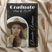 Eleganter Simple Script Arch Foto Gold Abschluss Einladung