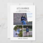 Eleganter Simple Script Graduate Foto Abschluss Einladung (Rückseite)