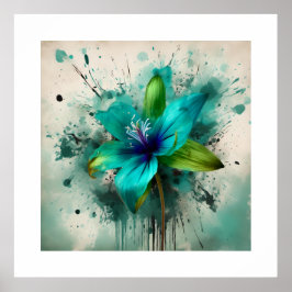 Eleganter Single Ballon Blume Poster