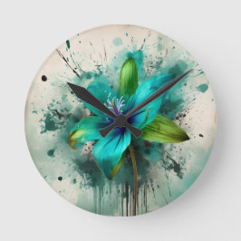 Eleganter Single Ballon Blume Runde Wanduhr