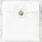 Eleganter Single Eucalyptus Leaf Rücksendeadresse Runder Aufkleber (Tasche)