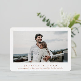 Eleganter Single Foto Foil Verlobung Ankündigung