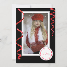 Eleganter Single Foto Weihnachtskarte mit Jahr Feiertagskarte