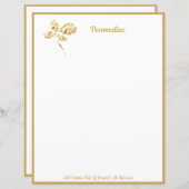 Eleganter Single Gold Rose Personalisiert (Vorne/Hinten)