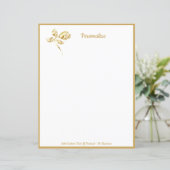 Eleganter Single Gold Rose Personalisiert (Stehend Vorderseite)