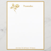 Eleganter Single Gold Rose Personalisiert