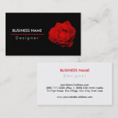 Eleganter Single Rote Rose Blume Schwarz Weiß Visitenkarte (Vorne/Hinten)