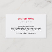 Eleganter Single Rote Rose Blume Schwarz Weiß Visitenkarte (Rückseite)