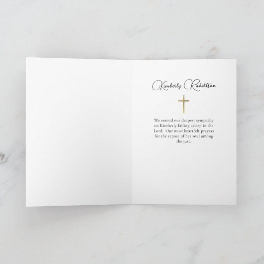 Eleganter Single Stem Delikate Blume Beileid Karte (Innenseite)