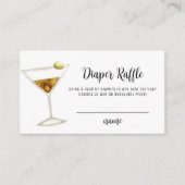 Eleganter Sip Siehe Martini Diaper Raffle Baby Dus Begleitkarte (Vorderseite)