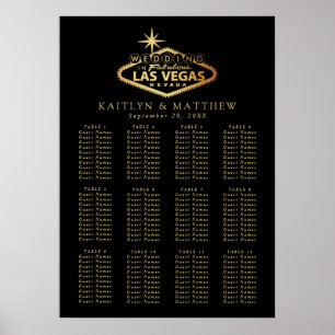 Eleganter Sitzplan der Hochzeit in Urlaubsort Las  Poster