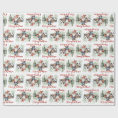 Eleganter, skandinavischer Stil Weihnachtsgenom Geschenkpapier (Flach)