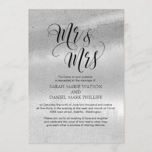 Eleganter Skript-Herr u. Frau Wedding Typography Einladung