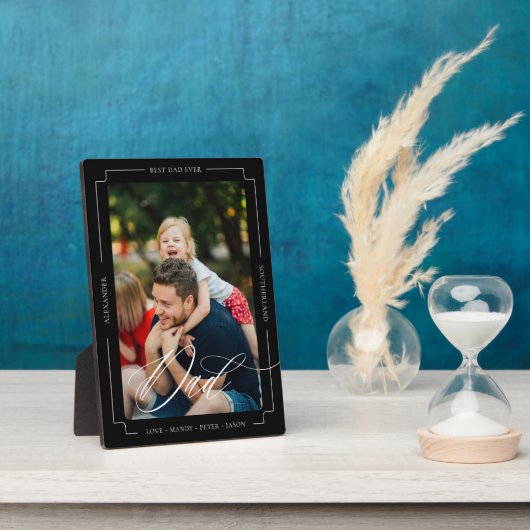 Eleganter Skriptbester Vater je benutzerdefinierte Fotoplatte (Seite)