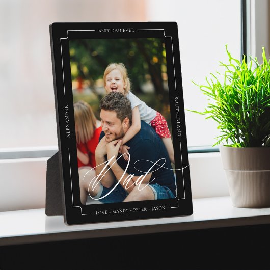 Eleganter Skriptbester Vater je benutzerdefinierte Fotoplatte