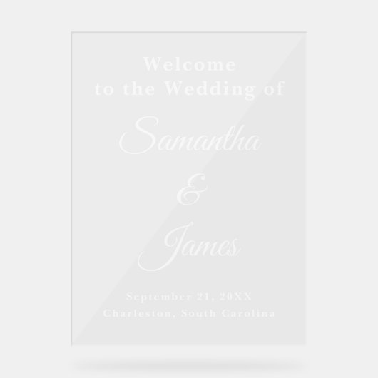 Eleganter Skripteintrag mit Namen Acrylschild (Vorderseite)