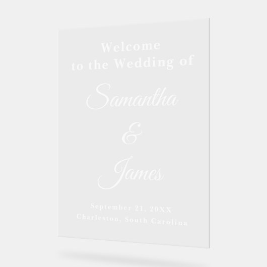 Eleganter Skripteintrag mit Namen Acrylschild (Winkel)