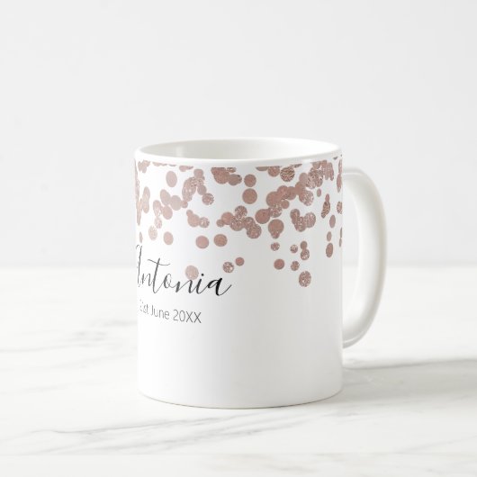 Eleganter Skriptname Birthday Kaffeetasse (VorderseiteRechts)