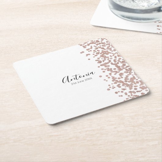 Eleganter Skriptname Birthday Rechteckiger Pappuntersetzer (angewinkelt)