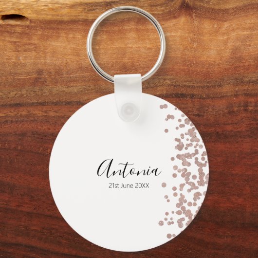 Eleganter Skriptname Birthday Schlüsselanhänger (Vorderseite)