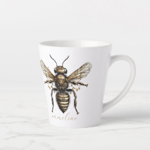 Eleganter Skriptname Golden Bee Milchtasse