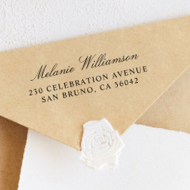 Eleganter Skriptname & klassische Rücksendeadresse Gummistempel