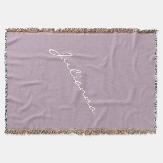 Eleganter Skriptname Lavender Minimalistisch Custo Decke (Vorderseite)