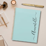 Eleganter Skriptname Planer<br><div class="desc">Aqua Mint grün personalisierten Namen Planer. Bitte kontaktieren Sie mich für Hilfe bei der Anpassung,  falls erforderlich.</div>
