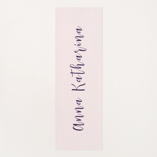 Eleganter Skriptname Solid Blush Yogamatte (Vorderseite)