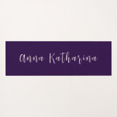 Eleganter Skriptname Solid Deep Violet Yogamatte (Rückseite (Horizontal))