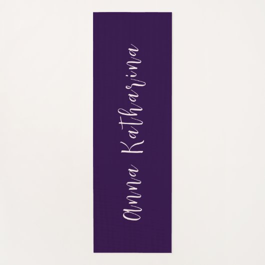Eleganter Skriptname Solid Deep Violet Yogamatte (Vorderseite)