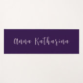 Eleganter Skriptname Solid Deep Violet Yogamatte (Vorderseite (Horizontal))