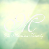 Eleganter Skriptname und Monogram-Fensterklammer Fensteraufkleber (Blatt 3)