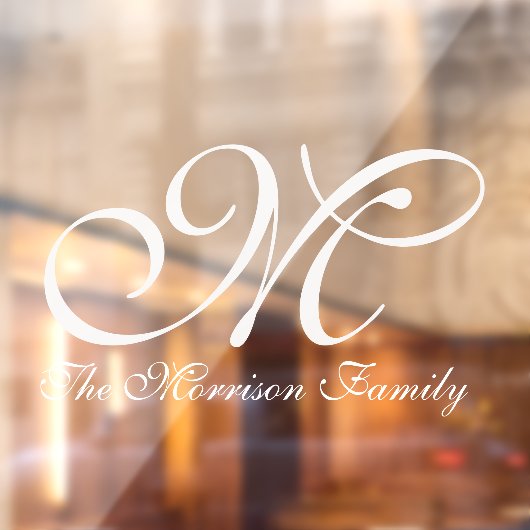 Eleganter Skriptname und Monogram-Fensterklammer Fensteraufkleber (Blatt 2)